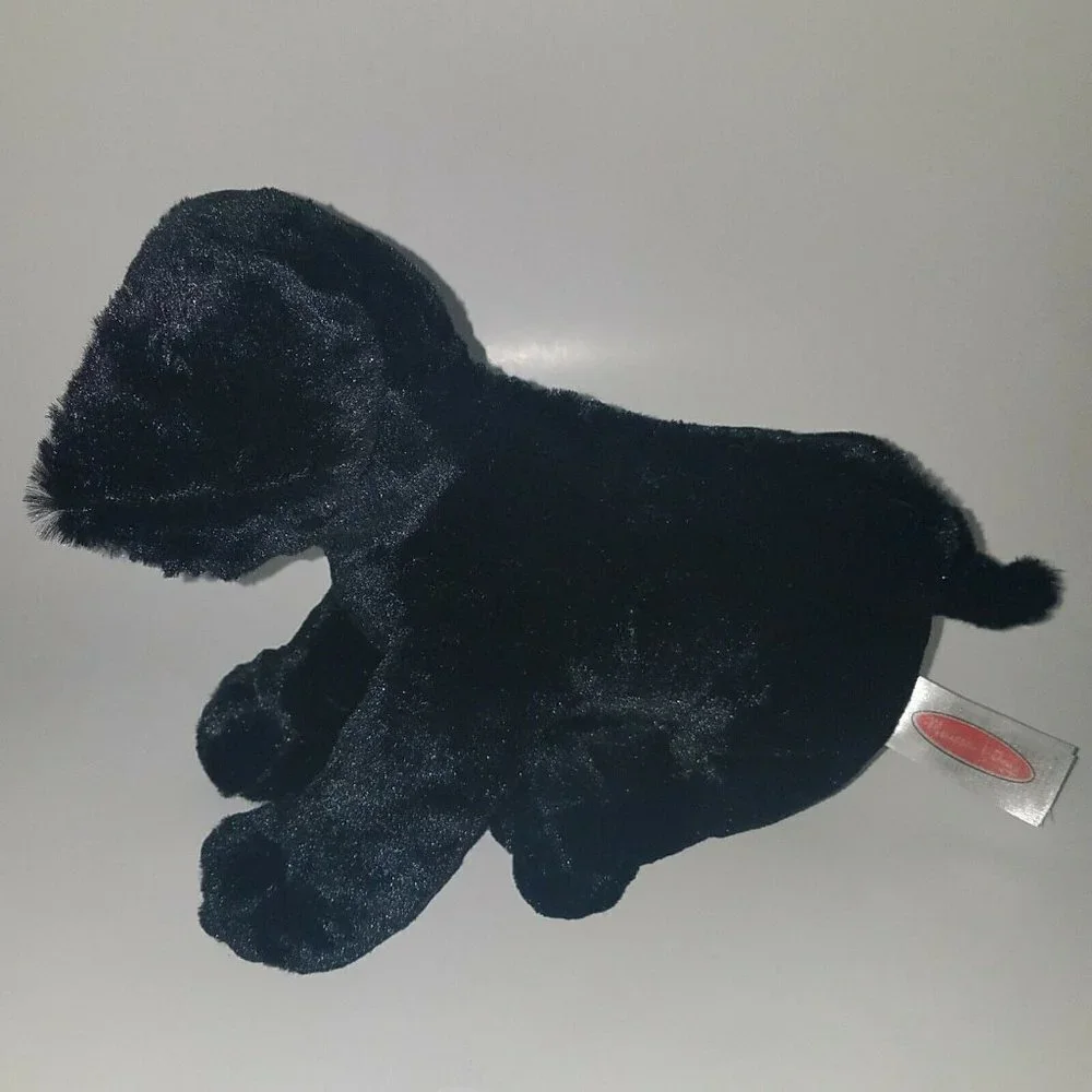 Melissa & Doug Black Lab Puppy Dog Plush Labrador Retriever Brown Vest Service